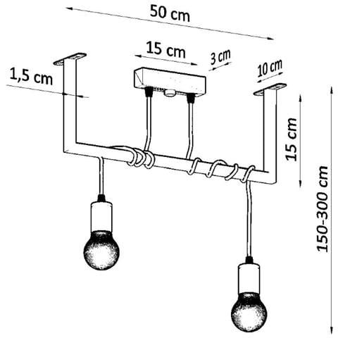 Lampada A Sospensione Salamanca 2 Sollux Nero 1000x100x100 Mm Acciaio - Foto 13
