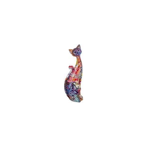 Statuetta Gatto Graffiti 12x34x11 Cm Multicolore - Foto 5