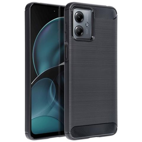 Custodia B-case Tpu Silicone Cover Case Per Motorola Moto G14 Carbon Metal Black - Foto 5