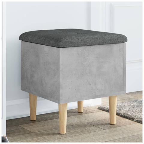 Panca Portaoggetti Grigio Cemento 42x42x46 Cm Legno Multistrato - Foto 1