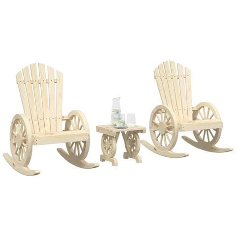 Set Salotto Da Giardino 3 Pz In Legno Massello Di Abete - Foto 1