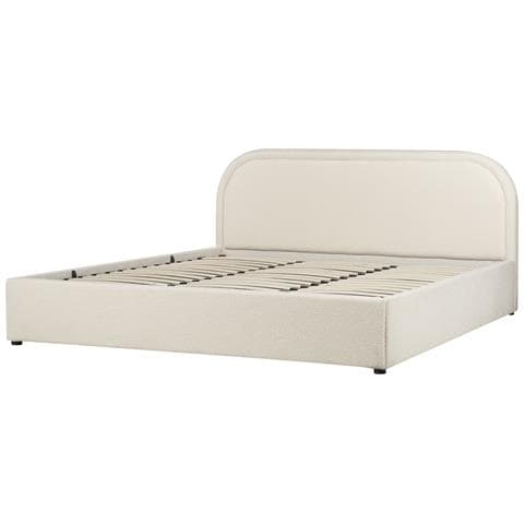 Letto Contenitore Bouclé Quillien 180 X 200 Cm Beige Chiaro - Foto 2
