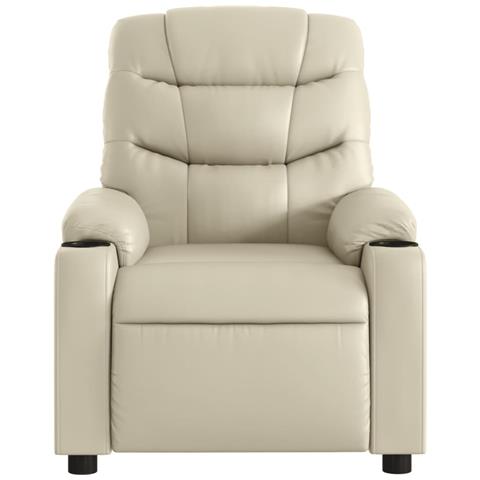 Poltrona Massaggiante Elettrica Reclinabile Crema Similpelle - Foto 8