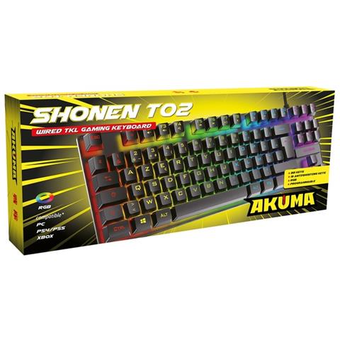 Tastiera Gaming Shonen T02 Tkl 88 Tasti Con Effetti Luminosi Rgb, Nero - Foto 3