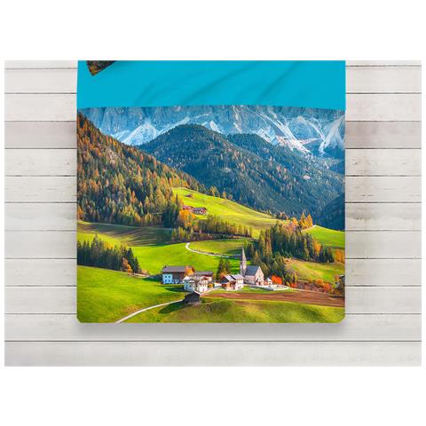 Lenzuola Copriletto Letto Sogni D''oro 100% Cotone Disegno Mountain D71 Singolo Mountain D71 - Foto 2