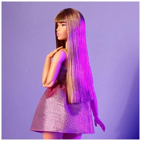 Barbie Signature Looks Bambola N°24 Con Capelli Bruni E Vestito Rosa, Rosa - Foto 5