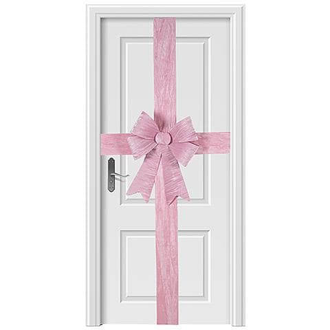 Fiocco Natalizio Rosa Fuoriporta Decorazione Di Natale 49x52cm Addobbo Per Porta - Foto 2