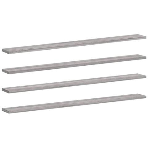 Mensole Parete 4pz Grigio Sonoma 100x10x1,5cm Legno Multistrato - Foto 2