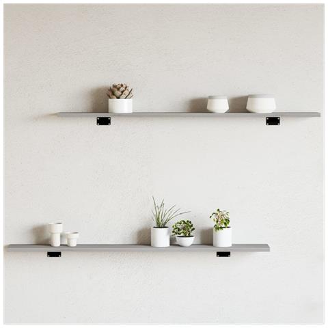 Mensole Parete 4pz Grigio Sonoma 100x10x1,5cm Legno Multistrato - Foto 1