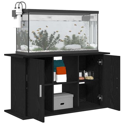Supporto Acquario 101x41x58 cm Legno Multistrato Rovere Nero - Foto 9