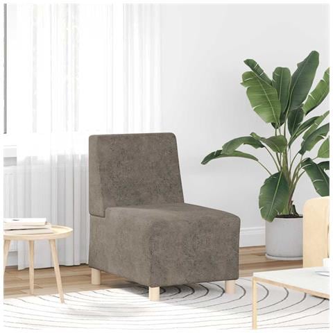 Divano Sedia Grigio Scuro 55 cm in Similpelle Scamosciata - Foto 1