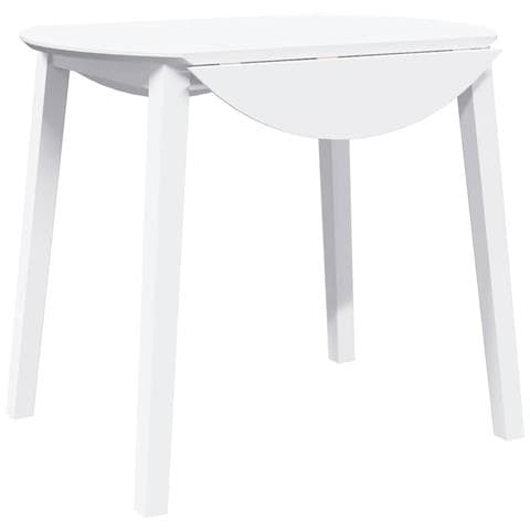 Tavolo Da Pranzo Bianco In Legno Massello Di Hevea - Foto 1