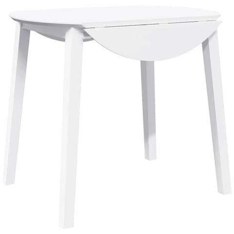 Tavolo Da Pranzo Bianco In Legno Massello Di Hevea - Foto 2