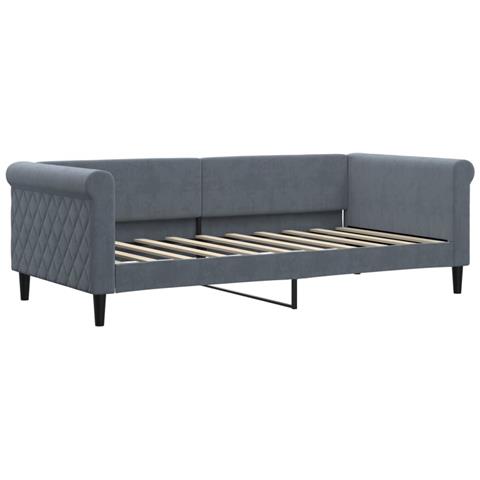 Divano Letto Con Materasso Grigio Scuro 90x190 Cm In Velluto - Foto 3