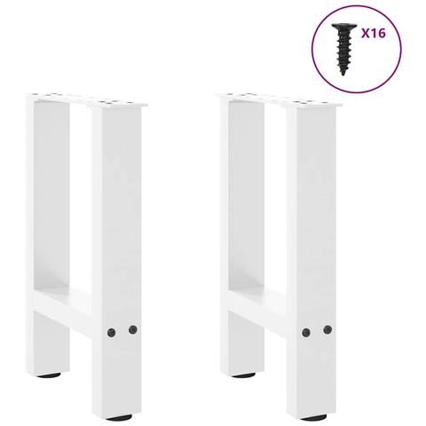 Gambe Per Tavolino Bianco 2 Pz 28x(42-43) Cm Acciaio - Foto 3