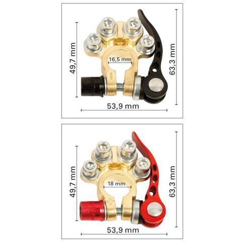 Kit 2 Morsetti Terminali Batteria Con Sgancio Rapido - Foto 2