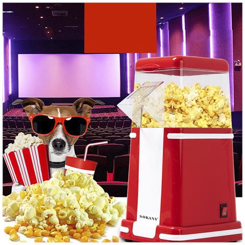 Macchina Per Popcorn Elettrica Retro 1200w Ad Aria, Senza Olio, In 3 Min. - Foto 4