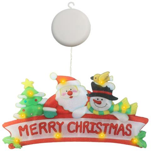 Decorazione Christmas Adesiva In Vetro Con Luci Led Merry Christmas - Foto 1