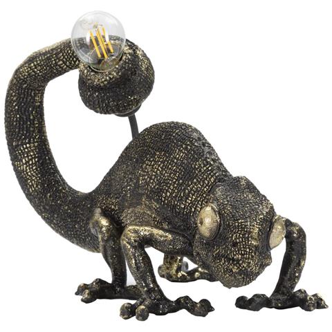 Lampada Da Tavolo Camaleonte - Nero - Poliresina - 37,5x16,5x22 Cm - Foto 2