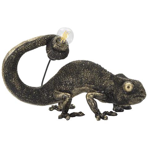 Lampada Da Tavolo Camaleonte - Nero - Poliresina - 37,5x16,5x22 Cm - Foto 8