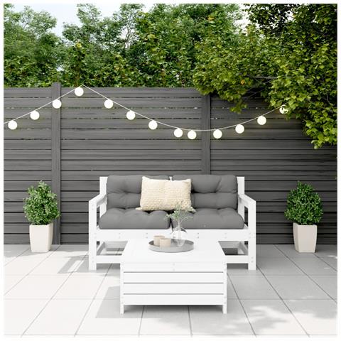 Lusso Casadino -  Set Divani Da Giardino 3 Pz Bianco In Legno Massello Di Pino - Foto 2