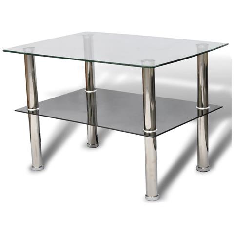 Tavolino Da Salotto In Vetro Con 2 Ripiani - Foto 1