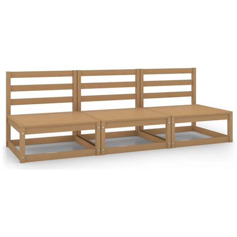 Divani Centrali Da Giardino 2pz Ambra In Legno Massello Di Pino - Foto 2