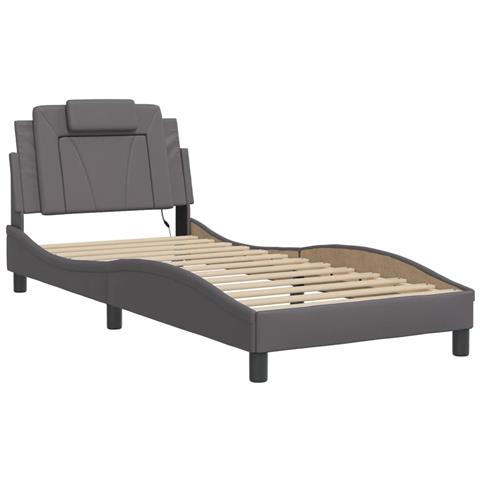 Lusso Casadino - Giroletto Viana Con Led Senza Materasso Grigio 90x200 Cm - Foto 2