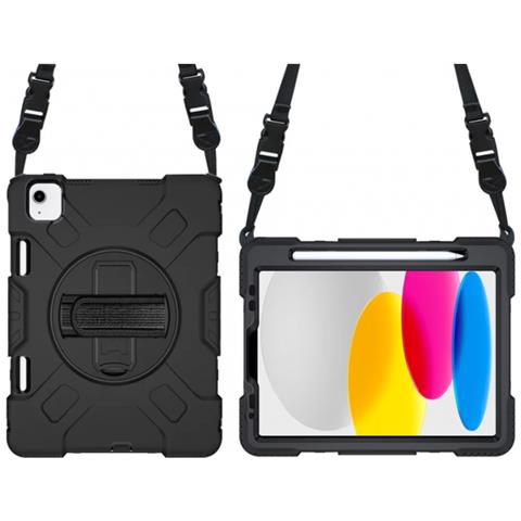 Cover Per Ipad 10.9"" (2022/23) Protezione Completa Manico Rotante 360°, Nero - Foto 5