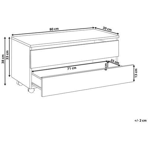 Armadietto Da Bagno Teresina Con Ruote 80 Cm Marmo Bianco - Foto 2