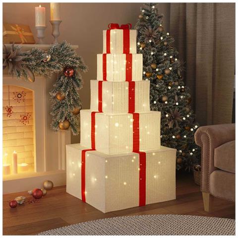 Confezione Regalo Decorazioni Natalizie 250 LED Bianco Caldo - Foto 2