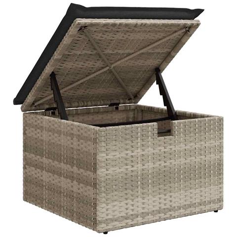Set divano da giardino 6 pezzi con cuscini Grigio chiaro Poly Rattan, Divano da giardino 2 posti con cuscini Grigio chiaro Poly Rattan - Foto 9