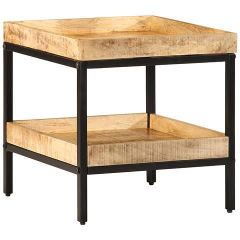 Tavolino 45x45x45 cm Legno Massello di Mango Grezzo - Foto 1