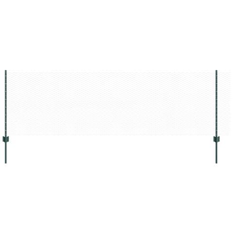 Post Recinzione 5 pcs U-Channel Verde 80 cm Acciaio, Recinzione Esagonale Verde 0.8x10 m Acciaio - Foto 1