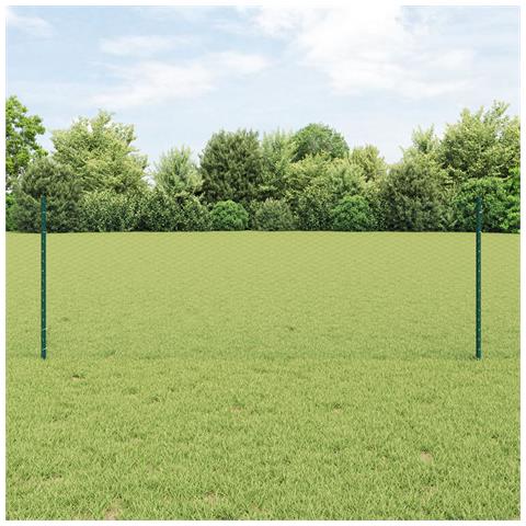 Post Recinzione 5 pcs U-Channel Verde 80 cm Acciaio, Recinzione Esagonale Verde 0.8x10 m Acciaio - Foto 2