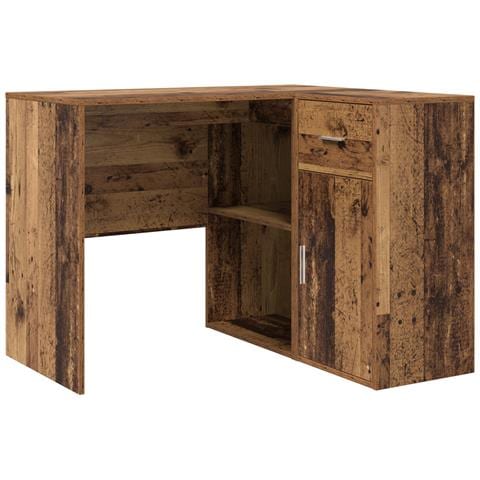 Scrivania d'angolo in legno vintage 102x88x75 cm Legno ingegnerizzato - Foto 1