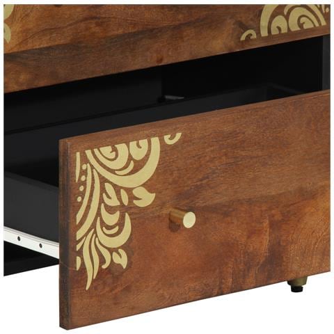Set Mobili Bagno  3 Pezzi Legno Massello di Mango, Credenza  60x33x75 cm Legno Massello di Mango - Foto 9