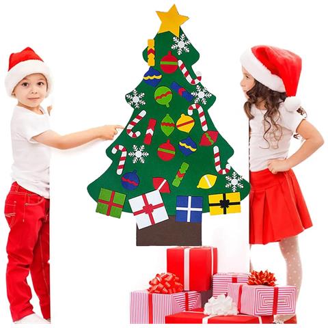 Albero Di Natale Con Ornamenti Rimovibili In Feltro Decorazione Natalizia Fai Da Te - Foto 2