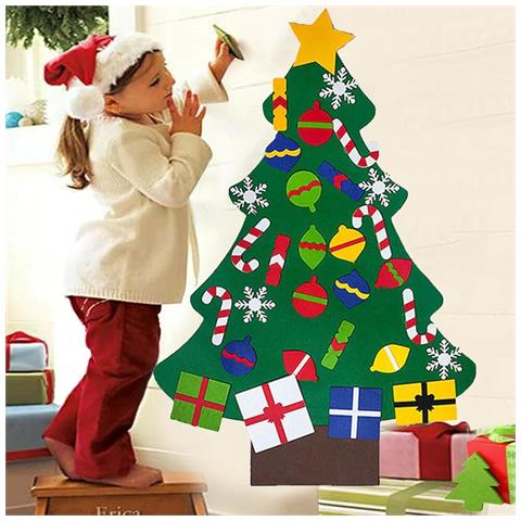 Albero Di Natale Con Ornamenti Rimovibili In Feltro Decorazione Natalizia Fai Da Te - Foto 7