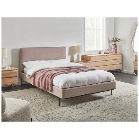 Letto Tessuto Corio 140 X 200 Cm Tortora - Foto 1