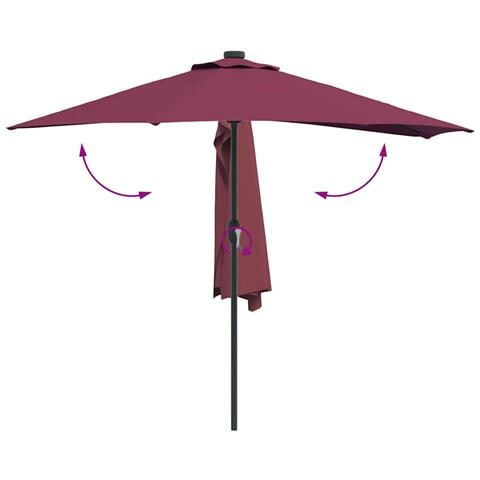 Ombrello da giardino Rosso bordò 294 x 150 x 224 cm Tessuto - Foto 9
