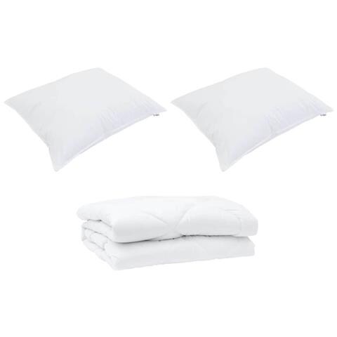 Piumone con cuscino 3 pcs Bianco 240 x 260 cm Microfibra - Foto 1