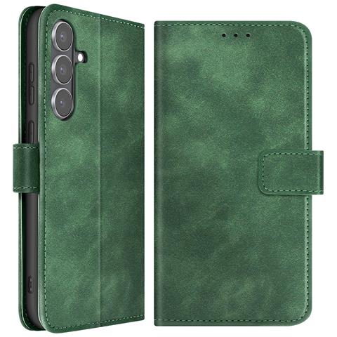 Custodia A Portafoglio Per Galaxy S25 Fe Magnetica Effetto Pelle Scamosciata Soft-touch - Foto 2