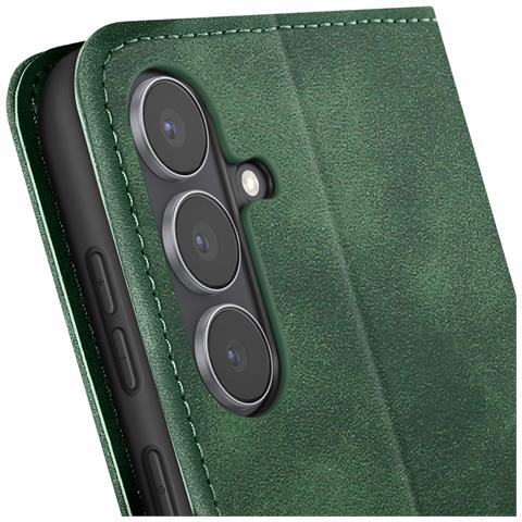 Custodia A Portafoglio Per Galaxy S25 Fe Magnetica Effetto Pelle Scamosciata Soft-touch - Foto 5