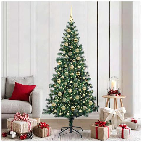 Albero di Natale artificiale con luci integrate Verde 210 cm - Foto 2