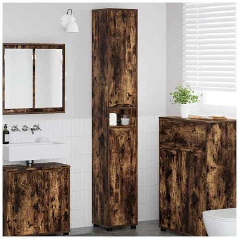 Mobile da Bagno con lo scaffale Rovere fumé 30,5 x 30 x 195 cm - Foto 2