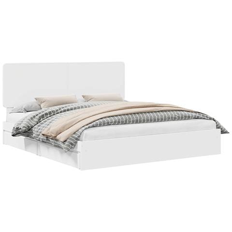 Letto con Contenitore Bianco 180 x 200 cm Legno multistrato - Foto 1