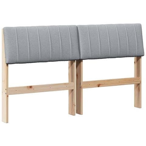 Testiera imbottita Grigio chiaro 140 cm Pino massello - Foto 1
