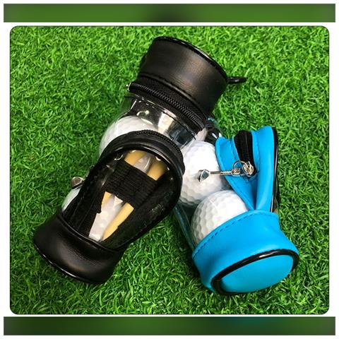 Custodia Portatile In Pelle Pu Per Palline Da Golf Con Porta Tee - Contiene 3 Palline Blue - Foto 7