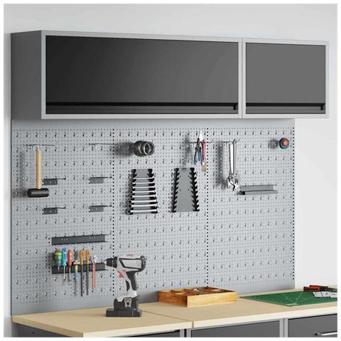 Set di armadi per attrezzi con lo scaffale 5 pcs Nero - Foto 2